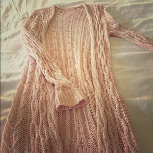 Free People light pink long sweater